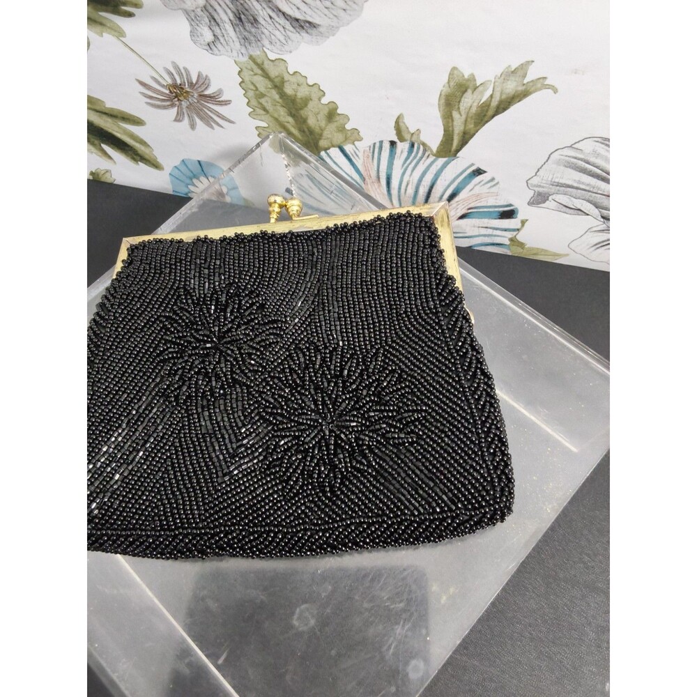 Vintage Jacobson’s Black Beaded Clutch Purse Evening Bag - Hong Kong